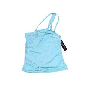 La Blanca Island Goddess One Shoulder Keyhole Tankini Ice Blue Women's Size 6